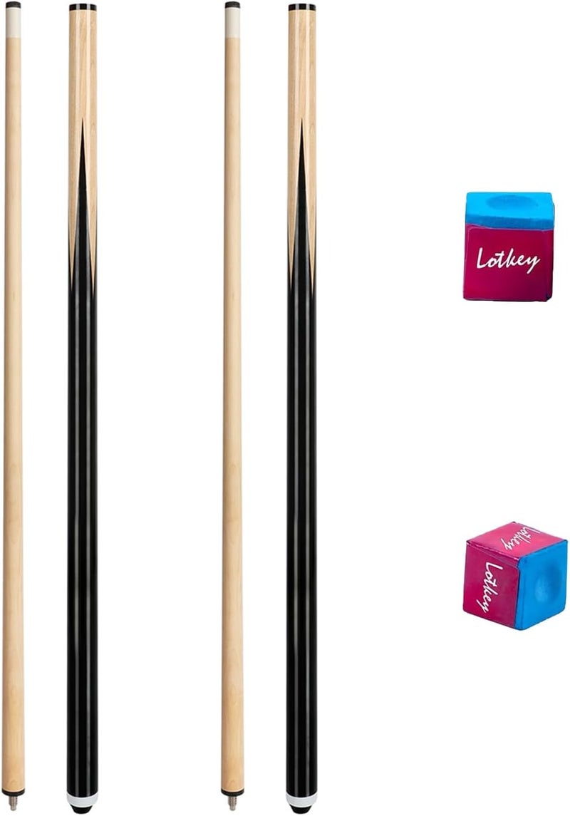 LOTKEY Pool Cue Stick,58"/48"/42" Pool Cue Set of 4/2 Billiard Cues Sticks for Professional,Pool Sticks for Adults 14 15 20 21oz House Bar with 2 Billiard Chalk - Image 1